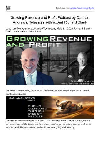 Growing revenue and profit podcast guest Richard Blank Costa Ricas Call Center