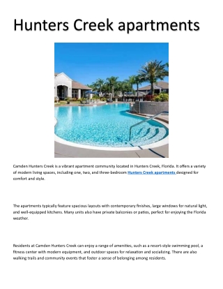 Hunters Creek apartments