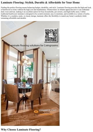 Why Laminate Flooring is a Great Option for Atlanta Homes