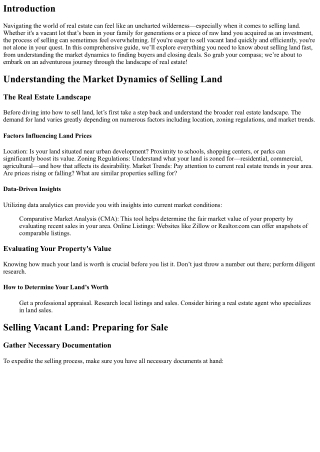 Selling Land Fast: What You Need to Know Before You List