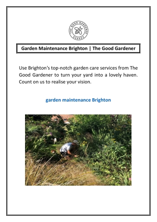 Garden Maintenance Brighton | The Good Gardener