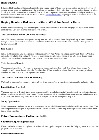 Buying Bourbon Online vs. In-Store: What You Need to Know