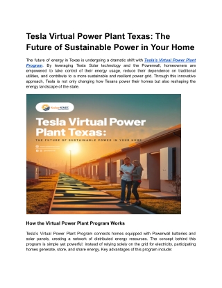Tesla Virtual Power Plant Texas