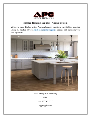 Kitchen Remodel Supplies  Apgsupply