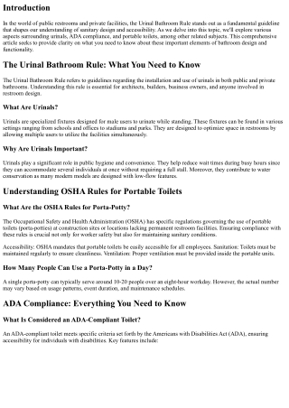 The Urinal Bathroom Rule: What You Need to Know