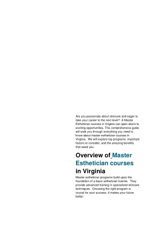 Esthetician Schools Virginia