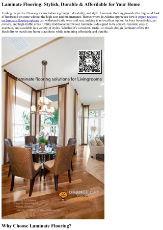 Why Laminate Flooring is a Great Option for Atlanta Homes