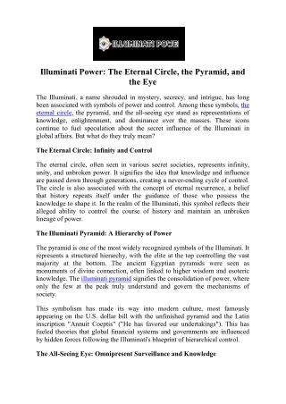 ILLUMINATI Power: Eternal Circle - Decode the Secrets