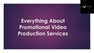 Everything About Promotional Video Production Services