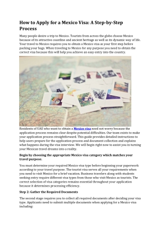 How to Apply for a Mexico Visa