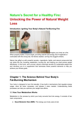 Nature’s Secret for a Healthy Fire- Unlocking the Power of Natural Weight Loss