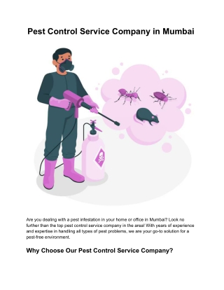 Looking for a reliable pest control service company in Mumbai?