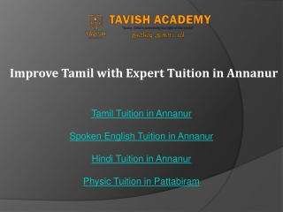 Improve Tamil with Expert Tuition in Annanur