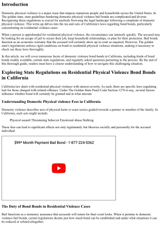 Discovering State Laws on Domestic Violence Bail Bonds in California