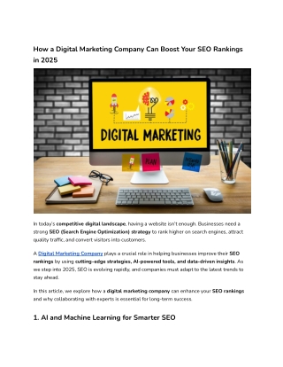 Article- How a Digital Marketing Company Can Boost Your SEO Rankings in 2025