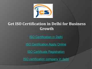 Get ISO Certification in Delhi for Business Growth