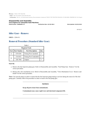 Caterpillar Cat D5R LGP TRACK-TYPE TRACTOR (Prefix D5L) Service Repair Manual Instant Download (D5L00001 and up)