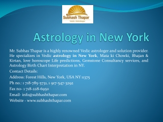 A Complete Astrology Services by Mr. Subhas Thapar