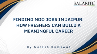 Finding NGO Jobs in Jaipur: How Freshers Can Build a Meaningful Career, pdf