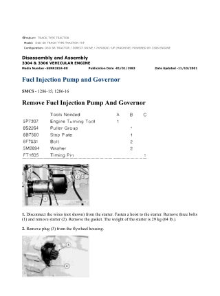 Caterpillar Cat D6D SR TRACK-TYPE TRACTOR (Prefix 7XF) Service Repair Manual Instant Download (7XF00001 and up)