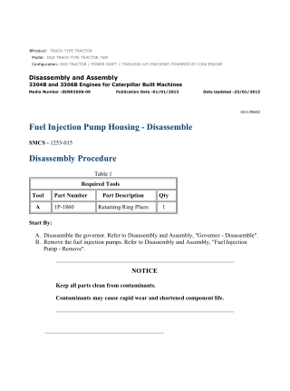 Caterpillar Cat D6D TRACK-TYPE TRACTOR (Prefix 75W) Service Repair Manual Instant Download (75W04536 and up)