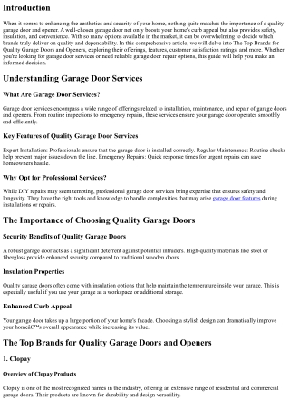 The Top Brands for Quality Garage Doors and Openers