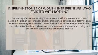 Inspiring Stories of Women Entrepreneurs Who Started With Nothing