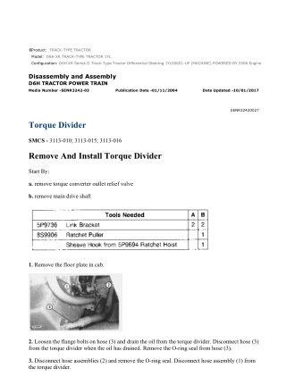 Caterpillar Cat D6H XR TRACK-TYPE TRACTOR (Prefix 1YL) Service Repair Manual Instant Download (1YL00001 and up)