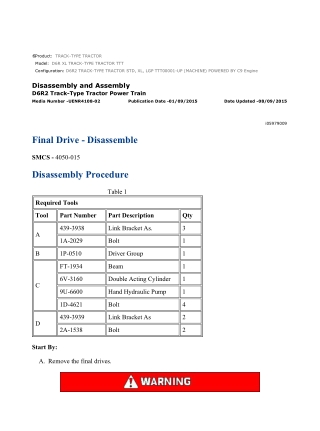 Caterpillar Cat D6R2 TRACK-TYPE TRACTOR STD, XL, LGP (Prefix TTT) Service Repair Manual Instant Download (TTT00001 and u