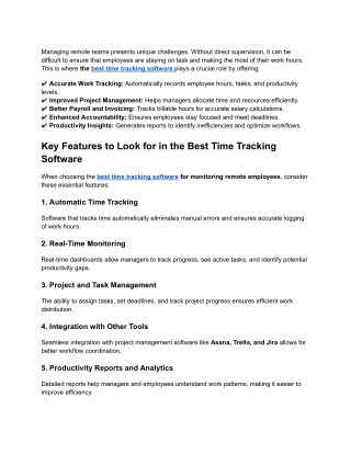 Top Time Tracking Software for Remote Employee Monitoring