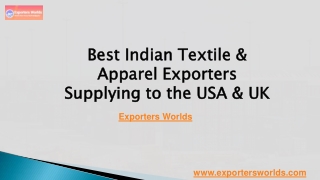 Best Indian Textile & Apparel Exporters Supplying to the USA & UK