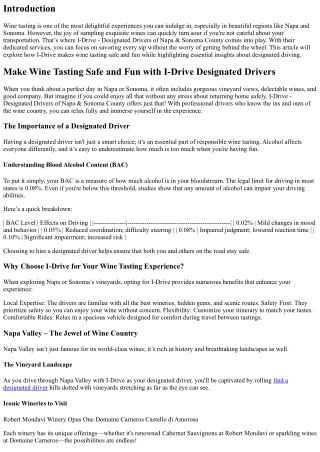 Make Wine Tasting Safe and Fun with I-Drive Designated Drivers