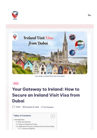 Ireland Visit Visa From Dubai