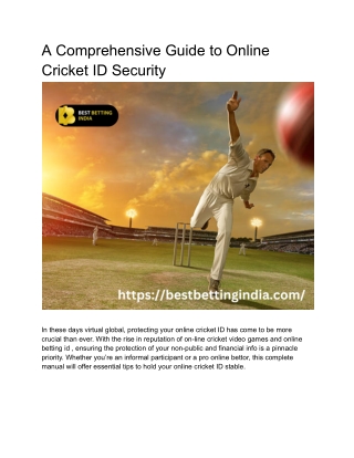 _A Comprehensive Guide to Online Cricket ID Security