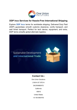 DDP Inco Services for Hassle-Free International Shipping