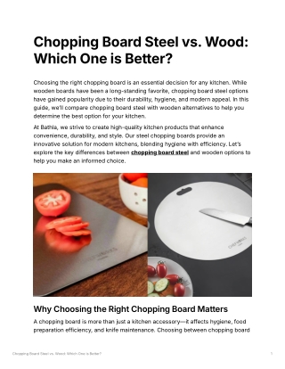 Chopping Board Steel vs. Wood Which One is Better