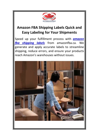 Amazon FBA Shipping Labels Quick and Easy Labeling for Your Shipments