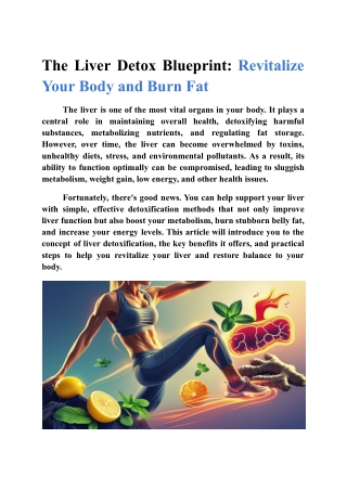 The Liver Detox Blueprint - Revitalize Your Body and Burn Fat