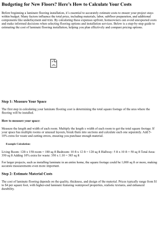 A Step-by-Step Guide to Calculating Laminate Flooring Costs