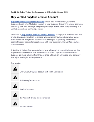 Top 22 Site To Buy Verified OnlyFans Accounts Of Trusted in this year 2025
