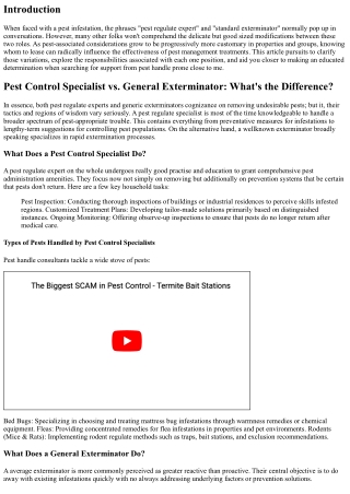 Pest Control Specialist vs. General Exterminator: What's the Difference?