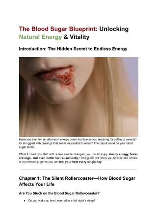The Blood Sugar Blueprint- Unlocking Natural Energy & Vitality