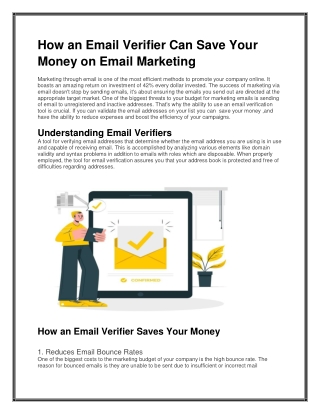 How an Email Verifier Can Save Your Money on Email Marketing