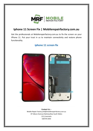 Iphone 11 Screen Fix | Mobilerepairfactory.com.au