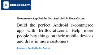 Ecommerce App Builder For Android  Brillocraft.com