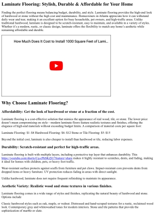 Why Laminate Flooring is a Great Option for Atlanta Homes