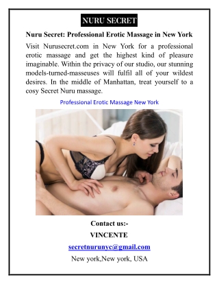 Nuru Secret Professional Erotic Massage in New York