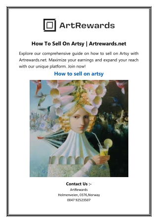 How To Sell On Artsy | Artrewards.net