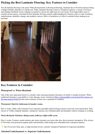 How to Choose the Right Laminate Flooring for Your Home