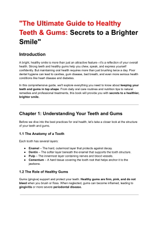 The Ultimate Guide to Healthy Teeth & Gums: secret to a brighter smile